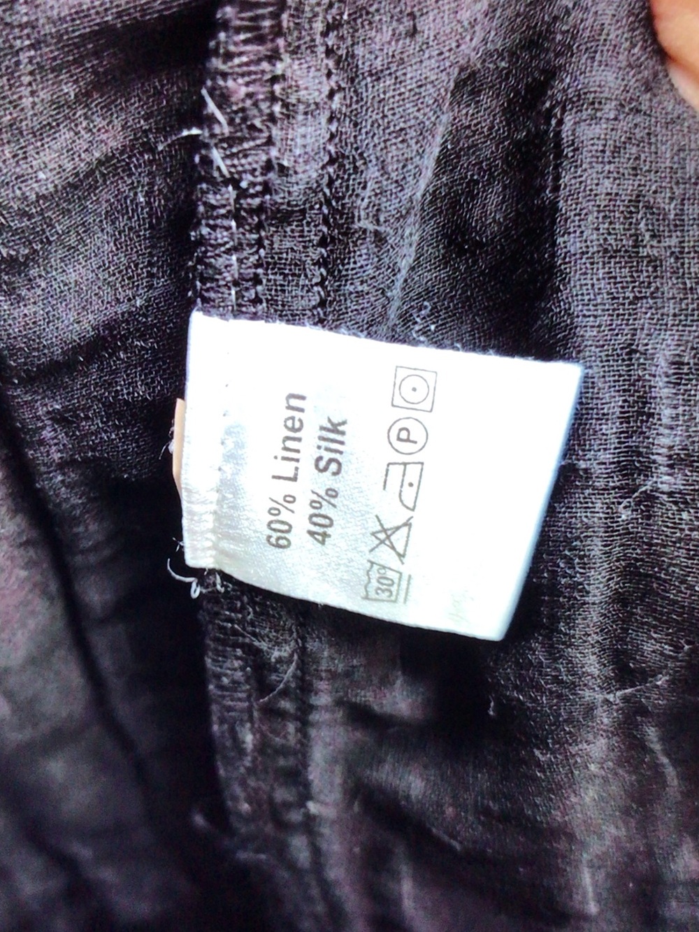 Grizas Textured Scoop-Neck Tunic in Black with Purple Sheen - Picture 6 of 6